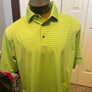 FootJoy Mens Large Neon Yellow Short Sleeve Polo